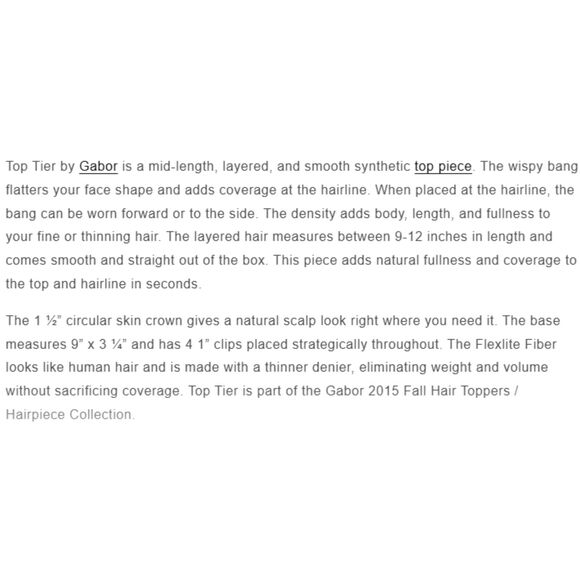 Gabor Top Tier in Buttered Toast. Not a full wig. - Picture 8 of 9